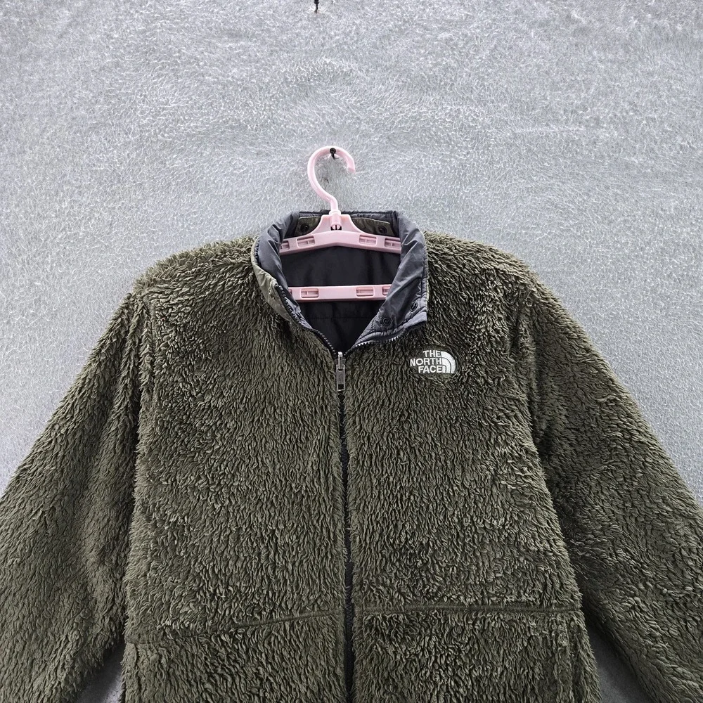 The North Face Boys Jacket XXL (18/20) Green Embroidered Camouflage READ
